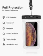 XO KT02 cell phone PVC waterproof bag double hanging buckle clip inflatable models + lanyard (for phones up to 7 inch) - imagine 4