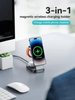 HOCO CQ3 Motorcycle folding 3-in-1 magnetic wireless fast charger - imagine 3