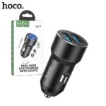 HOCO DZ17 Powerful dual port car charger with lights - imagine 3