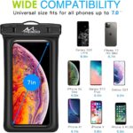 XO KT03 cell phone PVC waterproof bag single-sided window three zipper inflatable floating models + lanyard (for phones up to 7 inch) - imagine 6