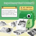 XO XJ05 front and rear dual camera children’s dinosaur silicone cover printing camera (Free 3 Rolls of Thermal Paper) - imagine 2
