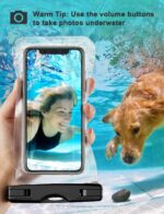 XO KT02 cell phone PVC waterproof bag double hanging buckle clip inflatable models + lanyard (for phones up to 7 inch) - imagine 2