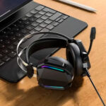 XO GE-07 Static RGB Long mic Gaming Headphones USB+Dual 3.5mm - imagine 3