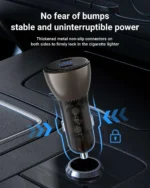 AceFast B10 metal car charger 60W (USB-C + USB-C) with digital display black - imagine 4
