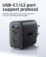 AceFast A49 PD35W GaN (USB-C+USB-C) dual port charger,black (EU)