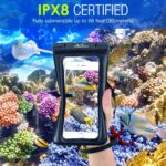 XO KT03 cell phone PVC waterproof bag single-sided window three zipper inflatable floating models + lanyard (for phones up to 7 inch) - imagine 5