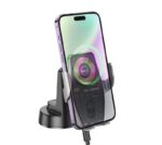 HOCO HW27 Traveler infrared RGB wireless fast charging car holder(center console) - imagine 2