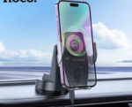 HOCO HW27 Traveler infrared RGB wireless fast charging car holder(center console)