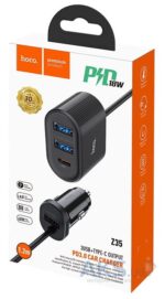 Hoco Z35 Companheiro front and rear seat PD3.0 car charger — изображение 3
