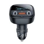 AceFast B5 101W (2C+A) metal car charger with OLED smart display,black - imagine 6