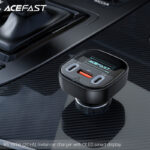 AceFast B5 101W (2C+A) metal car charger with OLED smart display,black - imagine 3
