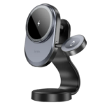 HOCO HW28 Excelso 2-in-1 wireless fast charging car holder(center console) - imagine 4