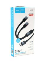 Cablu de date cu încărcare rapidă Hoco U139 Type-C la Type-C+Type-C 100W - imagine 3