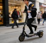 XO KM03 European Standard Adult Edition Folding Electric Scooter with Front and Rear Suspension + Scooter Bag + Stand + Combination Lock — Black with Yellow Accents - imagine 2
