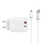 Wiwu PD+QC Charger+ Cable sets EU Plug+ A to C/C to C  Wi-U002 A-C/C-C