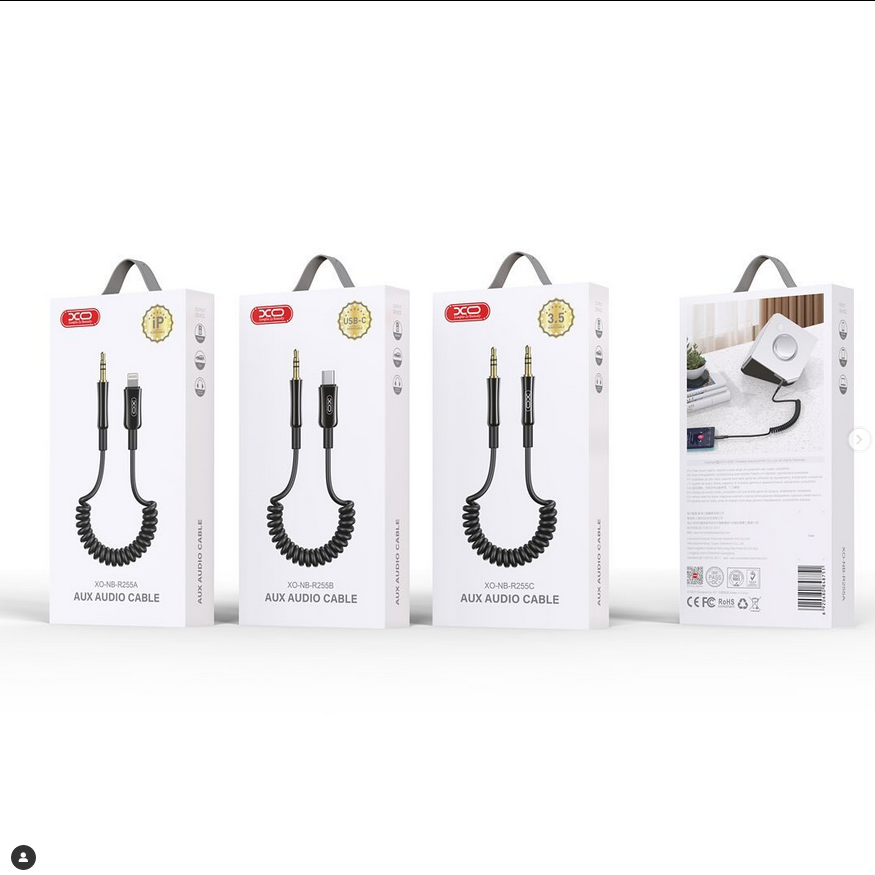 XO NB-R255C 3.5 TO 3.5 Spring Audio Cable - imagine 2