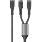 Wiwu 100W OringLink Series Nylon Braided Cable Wi-C071 C-C+C(Type-C-Type-C-Type-C) 1.2M
