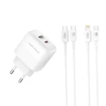 XO L137(EU) PD20W/QC18W (1USB-A+1USB-C) Fast Charger+ set cable - imagine 3