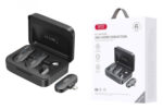 XO MKF09B Lightning Self-charging Compartment One to Two Low Latency Wireless Lavalier Microphone