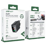 ACEFAST A98 PD30W GaN (USB-C+USB-A) charger,black (EU) - imagine 6