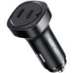 AceFast B2 72W dual USB-C metal car charger,black - imagine 3
