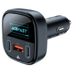 AceFast B5 101W (2C+A) metal car charger with OLED smart display,black - imagine 4