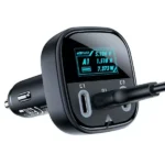 AceFast B5 101W (2C+A) metal car charger with OLED smart display,black - imagine 5