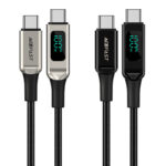 ACEFAST C6-03 USB-C to USB-C 100W zinc alloy digital display braided charging data cable - imagine 5