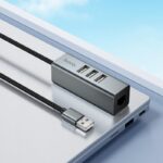 Hoco HB1D 4-in-1 converter(USB to USB2.0*3+RJ45)