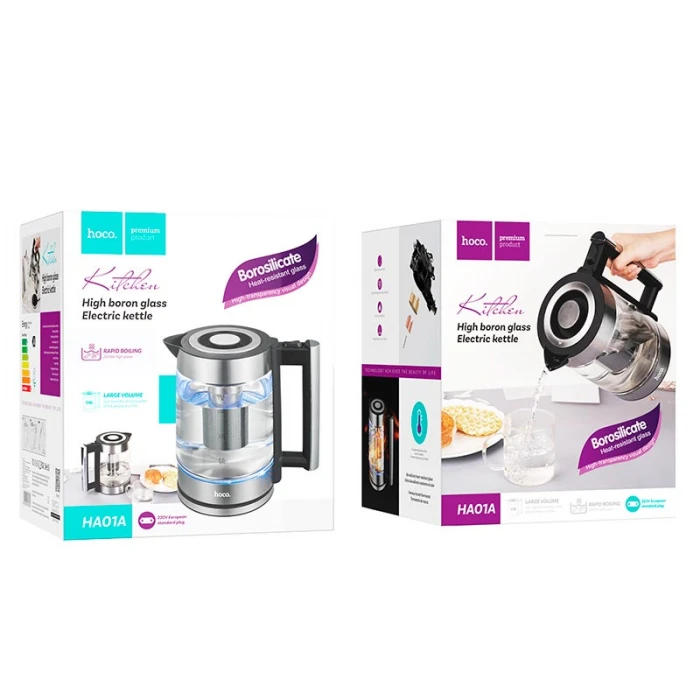Hoco HA01A Kitchen high boron glass electric kettle(EU) - imagine 2