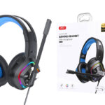 XO GE-08 Static RGB Long Mic Headworn Game Earphones USB+Dual 3.5mm