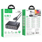 Hoco C152A Modern PD70W 6-port(5C1A) desktop charger(EU) - imagine 3