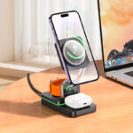 HOCO CQ10 Consuelo folding 3-in-1 wireless fast charger - imagine 4