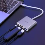 Hoco HB14 Easy use Type-C adapter(Type-C to USB3.0+HDMI+PD) - imagine 4
