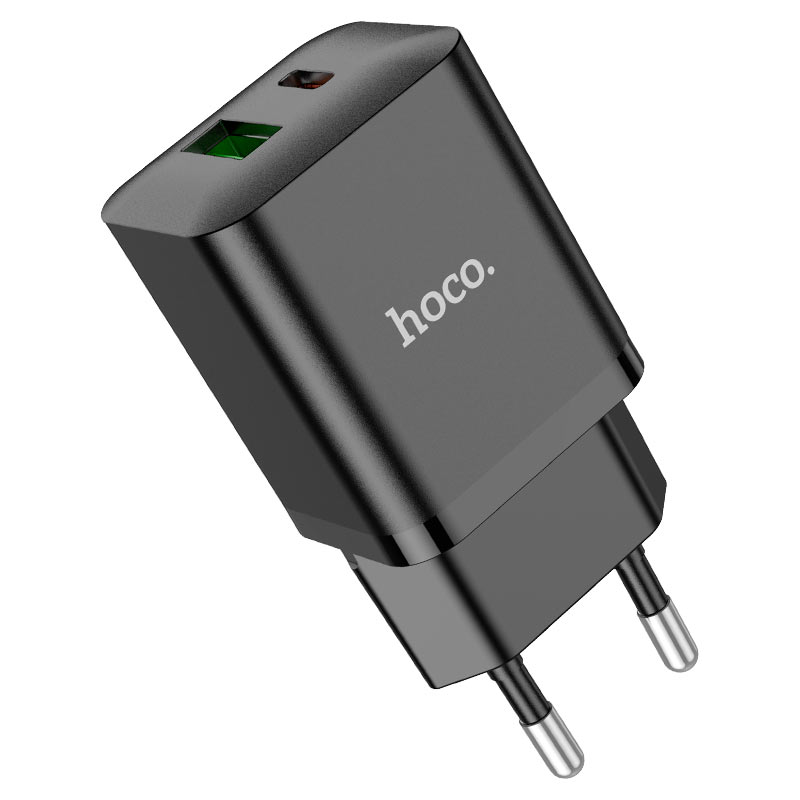 hoco-n28-founder-pd20w-qc3-dual-port-wall-charger-eu-plug.jpg HOCO N28 Founder PD20W+QC3.0 charger(EU)+set cable - imagine 1