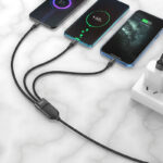 Hoco U104 3-in-1 Ultra 6A fast charging data cable(for Lightning+Micro+Type-C)