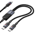 Cablu de date cu încărcare rapidă Hoco U139 Type-C la Type-C+Type-C 100W - imagine 2