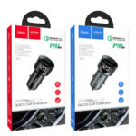 HOCO Z42 Light road dual port digital display PD20W+QC3.0 car charger - imagine 5