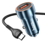 Hoco Z46 Blue shield single port QC3.0 car charger set(Type-C) - imagine 3