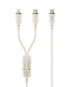 XO NB-Q262 Type-c to ip (27W)+Type-c (60W) 1 to 2 True Silicone Data Cable 1.2m metre - imagine 3