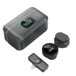 XO MC12 Wireless Noise-Cancelling Microphone with Type-C Smart Charging Case and Lightning Adapter - imagine 2