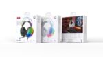XO GE11 Colorful RGB Gaming Headset with Microphone (USB + 3.5mm, Adapter) - imagine 3