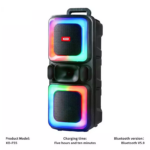 XO F55 Boat Boat 8″ Dual Speaker RGB Bluetooth Speaker 20W (with Remote Control + Wired Mic*1)
