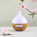 XO HF12 Transparent+Wood Grain Model Colorful Lights Spray Humidifying Aromatherapy Diffuser - imagine 2