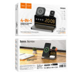 Hoco DWQ03 4-in-1 wireless charger with alarm clock - imagine 2